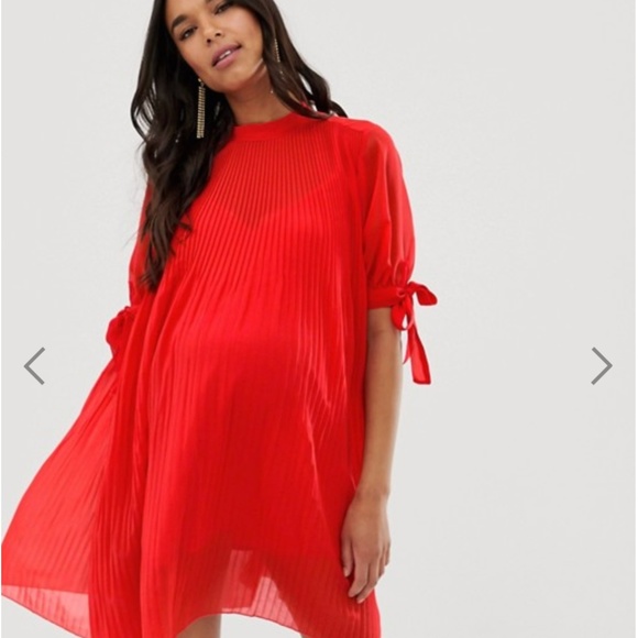 ASOS Maternity Dresses & Skirts - ASOS DESIGN Maternity pleated trapeze mini dress